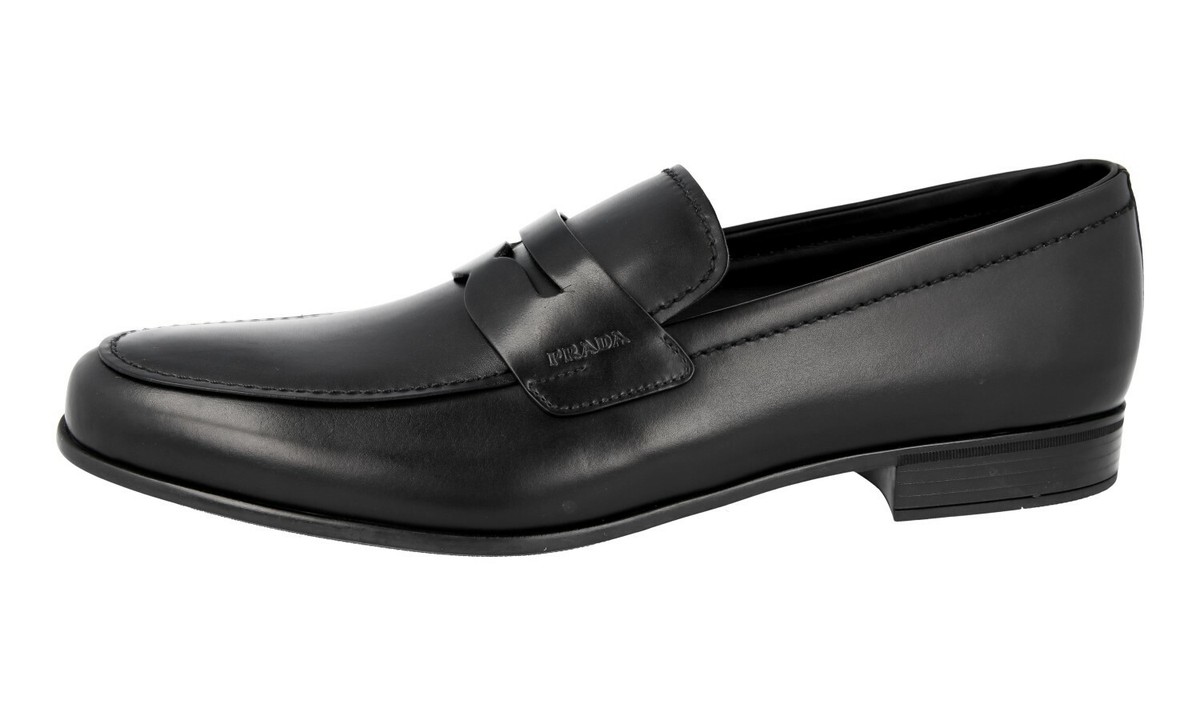 PRADA PENNY LOAFER DRESS SHOES SLIP-ON BLACK LEATHER NEW US  display picture 1