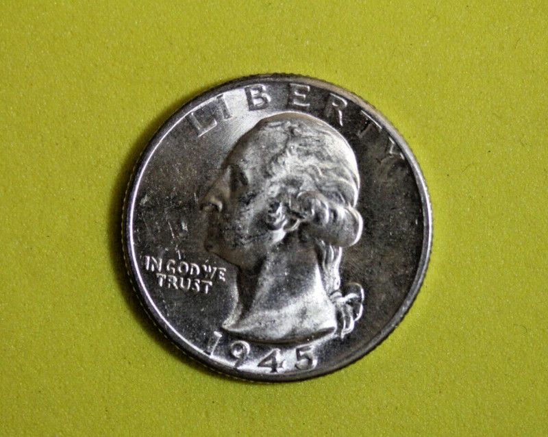 1945-D Washington Silver quarter dollar coin #P14892