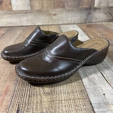 Naturalizer Womens Brown Leather Clog slip on Size 10M