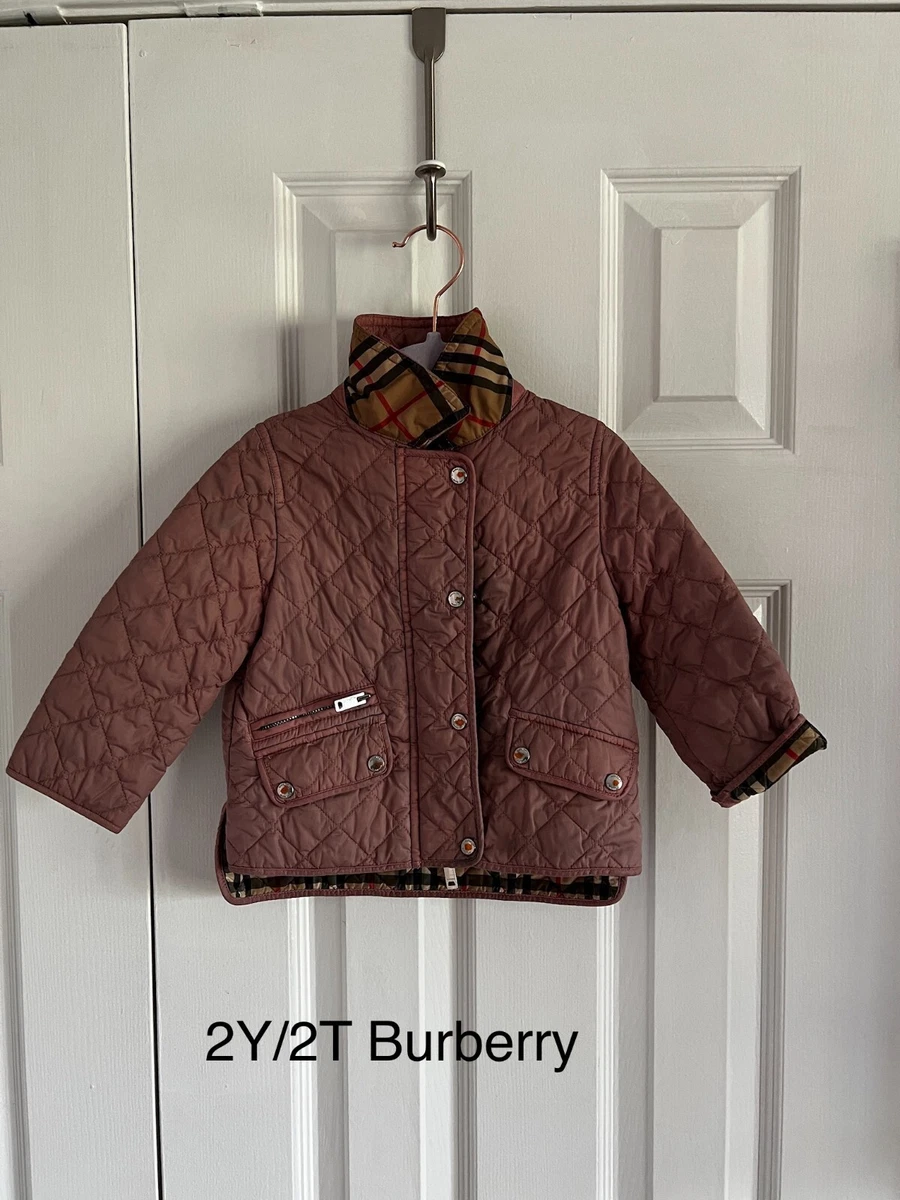 Burberry Girls Pink Quilted Jacket 2T 2Y eBay