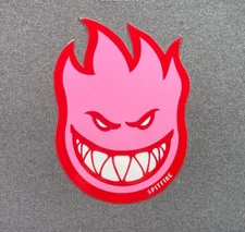 Spitfire Fireball Outline Skateboard Sticker 6in Pink/Red