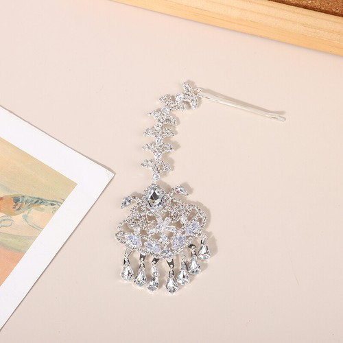 Elegant Geometric Forehead Chain Decoration Bohemian Tassel Rhinestone Headpiece - Bild 3 von 15