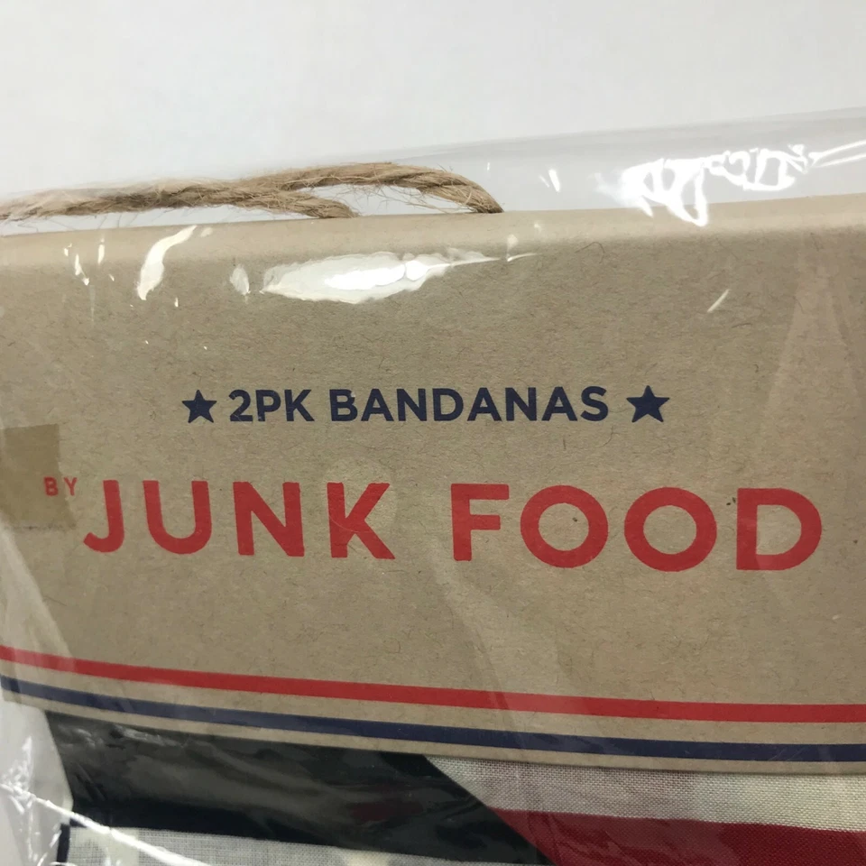 Pack de 2 pañuelos de comida chatarra para hombre rojo blanco azul nuevos Foto 3 de 4