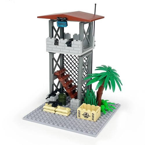 Military Base Bunker Tower Army Building Blocks Minifigures WWII Scene Weapons - Picture 12 of 33