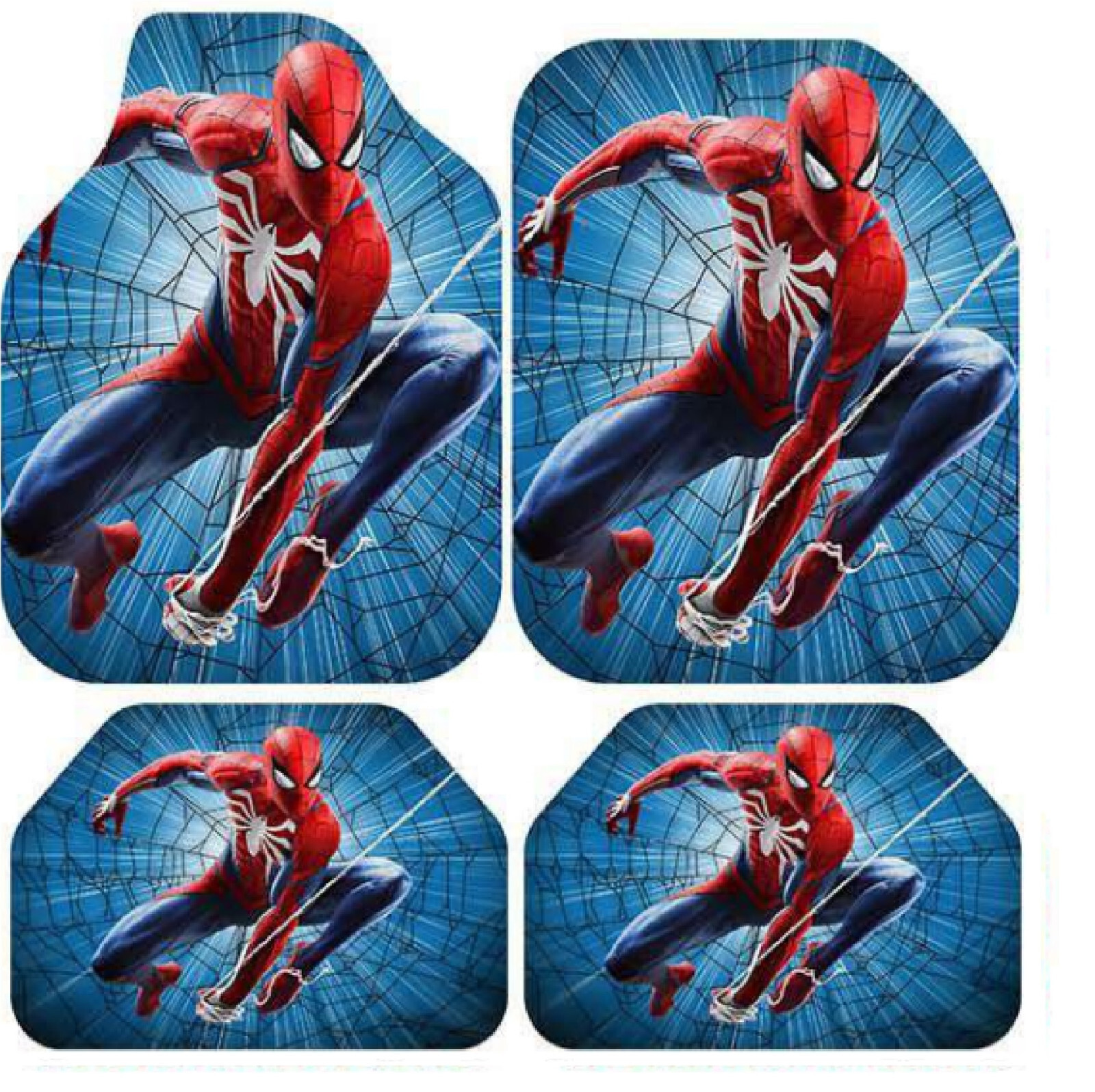 Universal Car Floor Mat Spiderman Mat Set 4 pcs Digital Printed Washable Carpet
