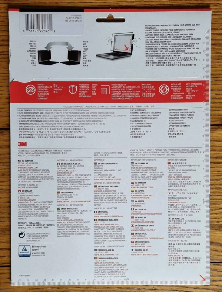 NEW 3M Black Privacy Filter 12.5* PF125W9B - security from shoulder surfers - Image 3 of 3