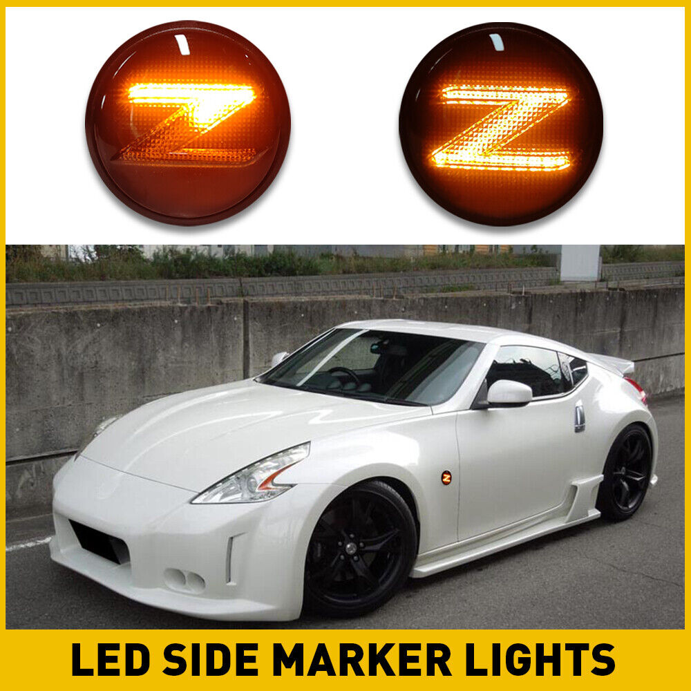 FOR 2009-2020 NISSAN 370Z AMBER SEQUENTIAL LED FENDER SIDE LIGHT