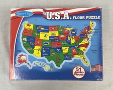 Melissa and Doug USA United States Map Floor Puzzle 51 Jumbo Pieces 2x3 Feet