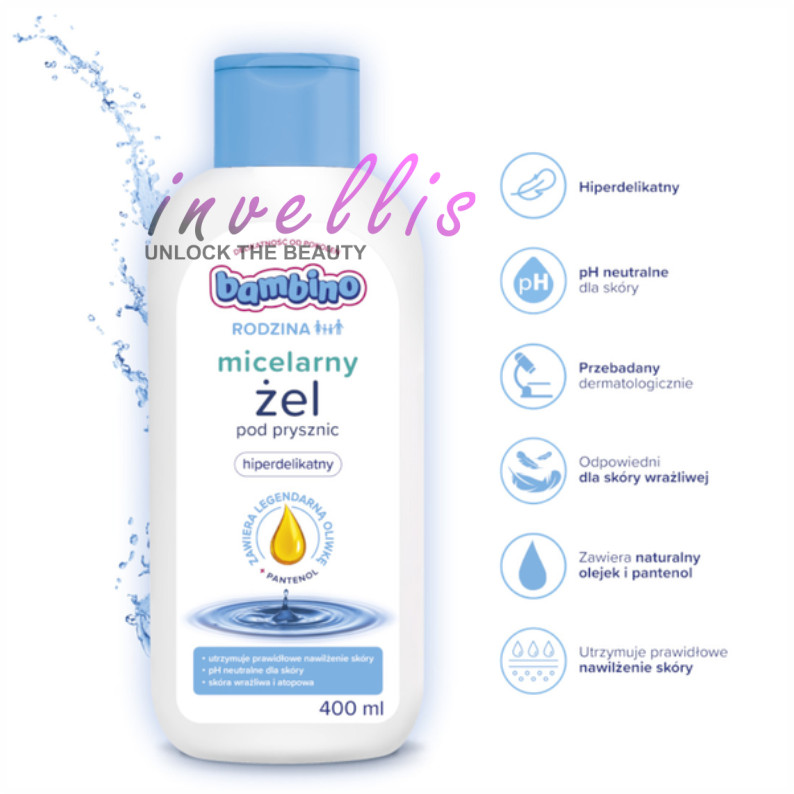 BAMBINO RODZINA ZEL MICELARNY POD PRYSZNIC HIPERDELIKATNY Z PANTENOLEM 400ML