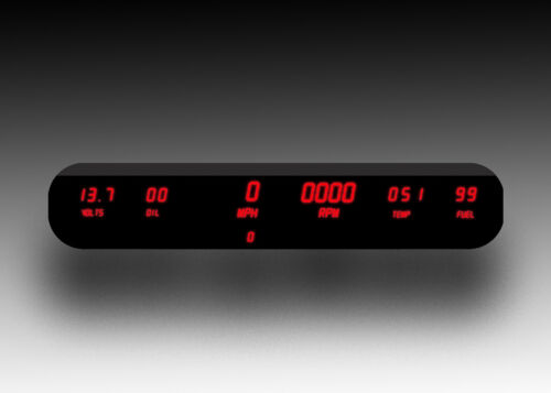 Universal 6 Gauge Digital Dash Panel Kit With Red LED Gauges Lifetime Warranty - Picture 1 of 9