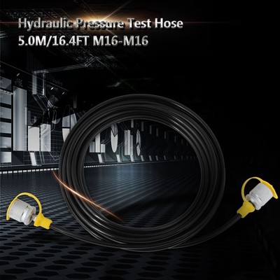 1pc 64MPa Hydraulic Pressure Test Hose 5.0M/16.4FT M16-M16 Female Liquid Black