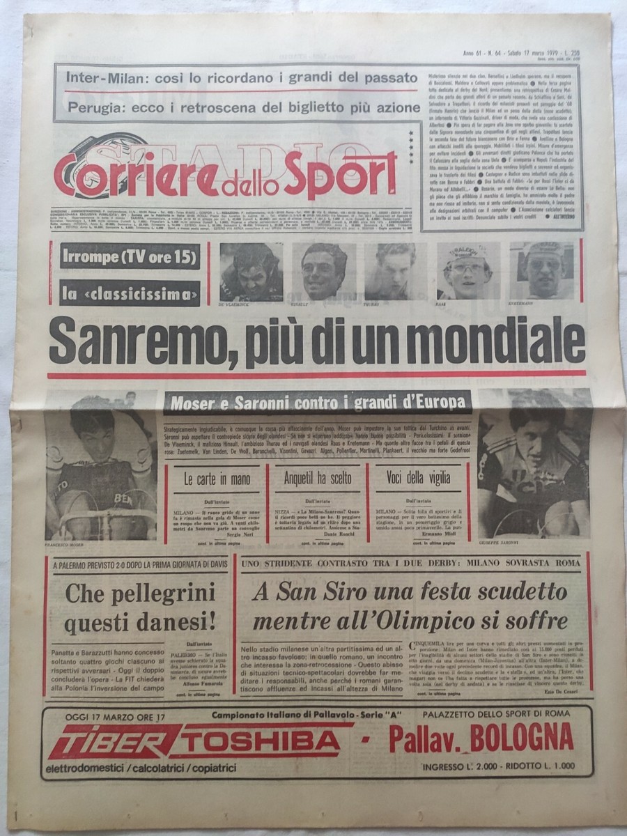 GAZZETTA DELLO SPORT 11 AOÛT 1979 MOSER