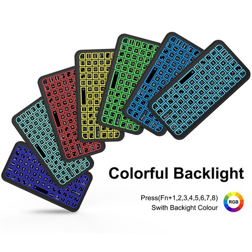 Mini Wireless Tastatur Bluetooth kompatibel für Telefon Tablet Farbbeleuchtu _cn - Bild 4 von 8