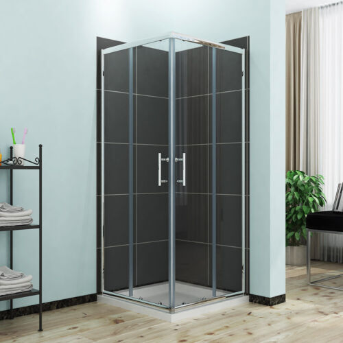 Corner Entry Shower Enclosure and Tray Walk in Cubicle Sliding Glass Door Screen