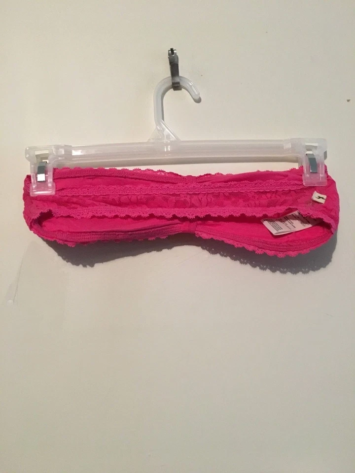 Бюстгальтер женский Hollister размер XS Fustian розовый кружевной без бретелек - Изображение 2 из 2