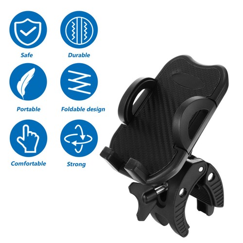 Round Tube Clamp Mobile Phone Holder Clip for Scooter, Bike Handlebar Mount - 第 9/12 張圖片
