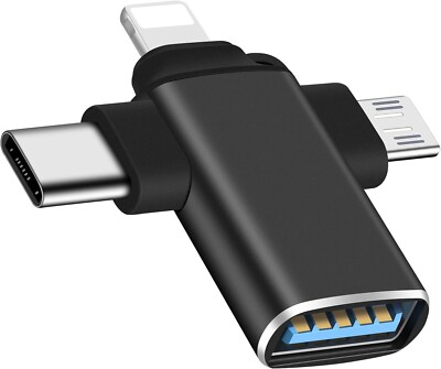 3-in-1 USB C iPhone Micro USB to USB Adapter Universal OTG Cable  Converter UK