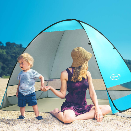 Large Pop up Beach Tent for 3-4 Person UPF 50+ Automatic Sun Shelter Canopy Port - Picture 7 of 7