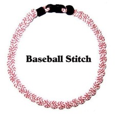 3 Rope Tornado Twist Boys Baseball Stitch Energy Necklace 18" 20" New USA