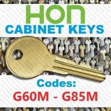 File Cabinet Replacement Key Cut to Your Code G60M - G85M