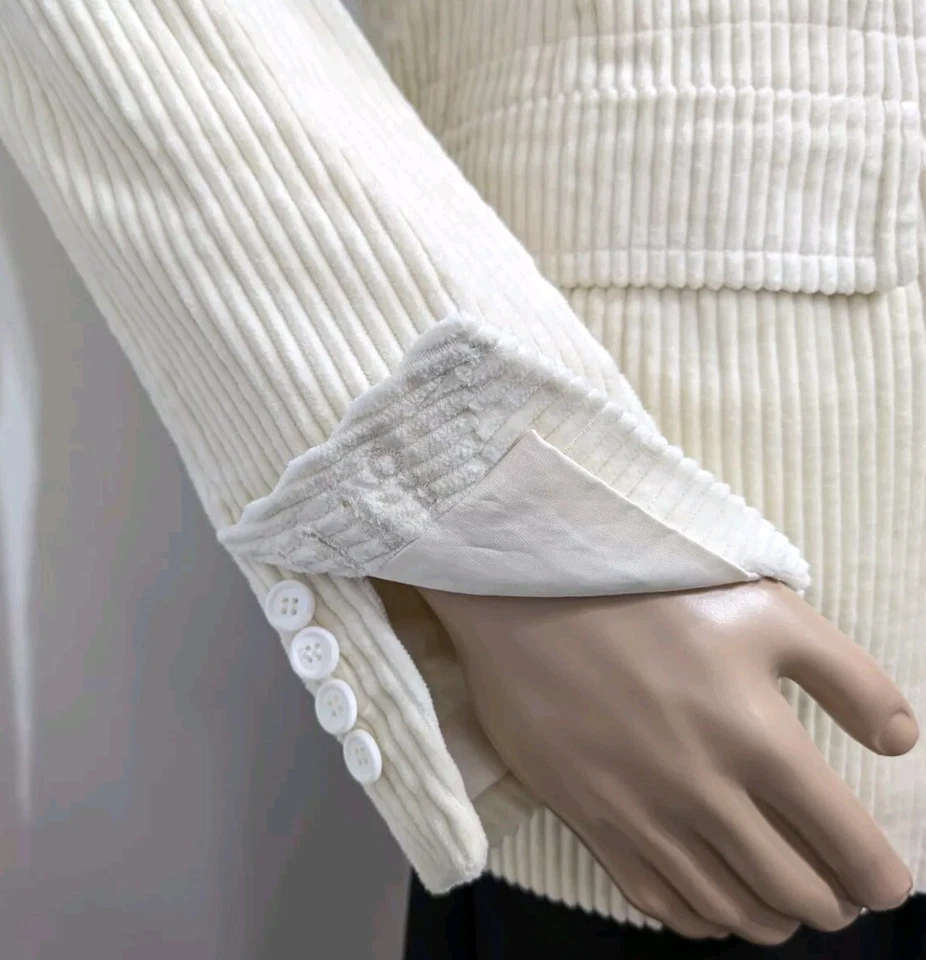 Blazer Marni Mainline Para Hombres Calce Ajustado Pana Crema Reino Unido 44R It 54 PVP £1395 NUEVO CON ETIQUETAS Foto 4 de 4