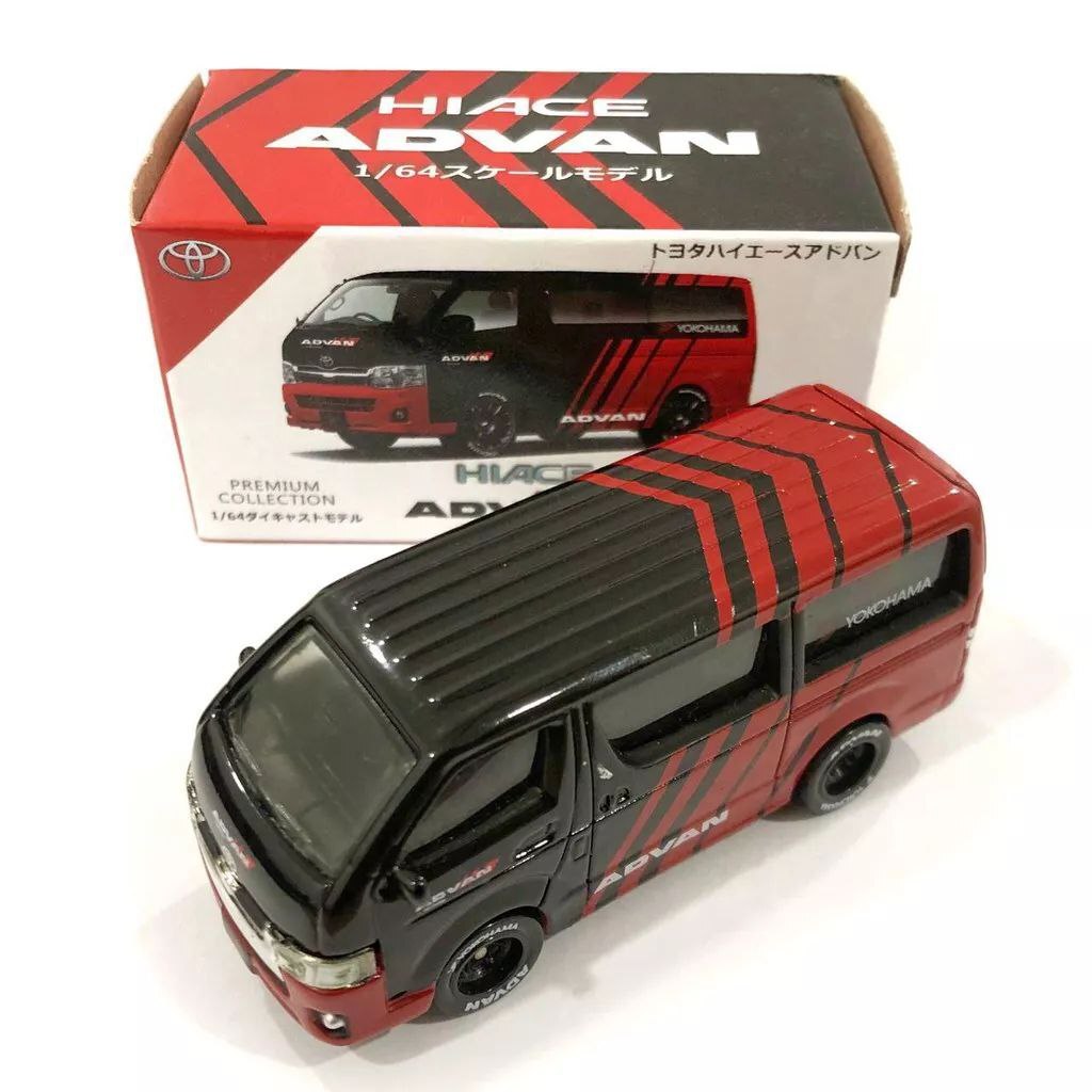 1:64 Toyota Hiace Advan Falken diecast same size with Tomica