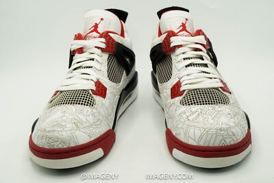 AIR JORDAN IV 4 RETRO 2005 NEW SIZE 14 LASER WHITE VARSITY AIR JORDAN IV 4 RETRO 2005 NEW SIZE 14 LASER WHITE VARSITY