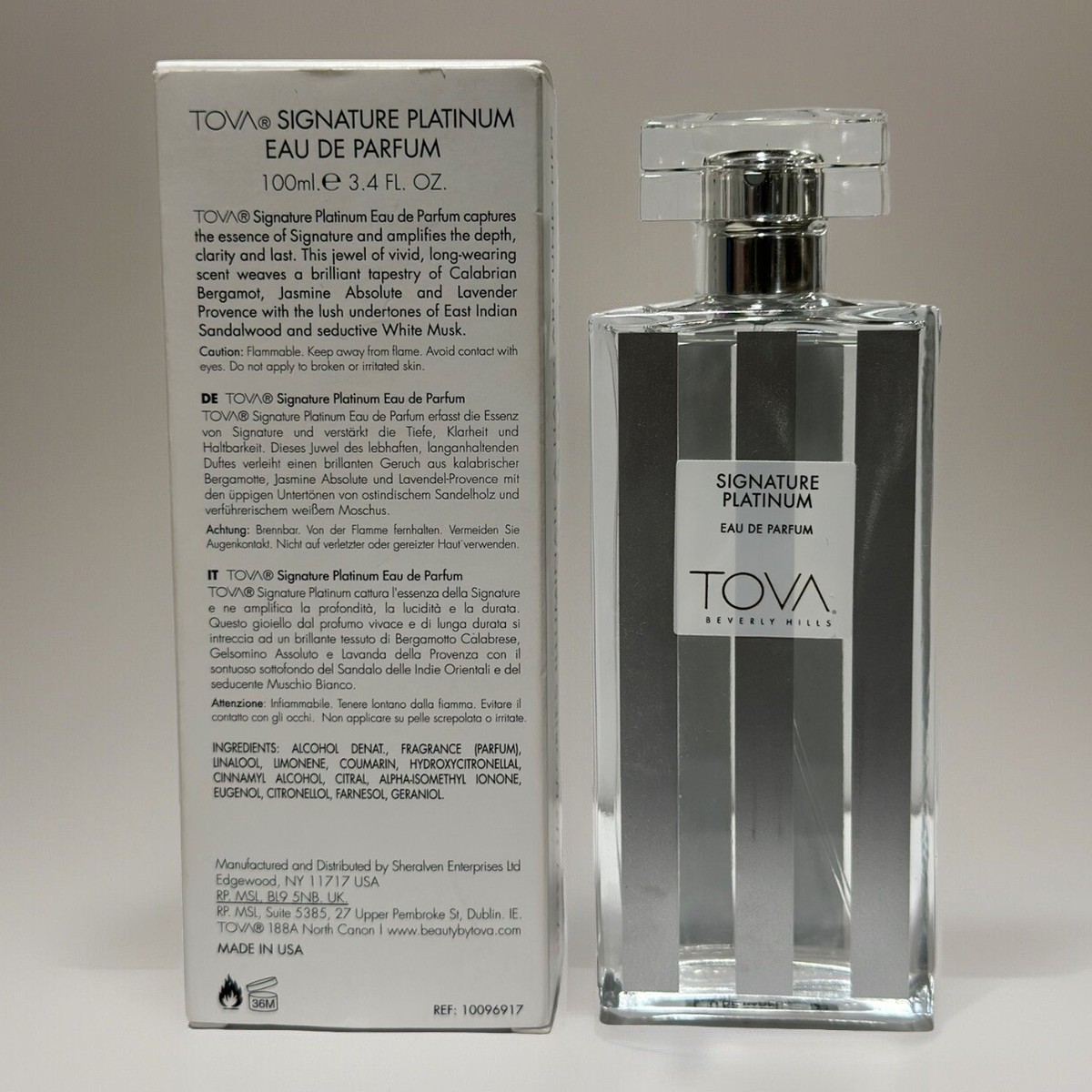 Tova Signature Platinum Eau De Parfum Natural Spray Fragrance 3.4