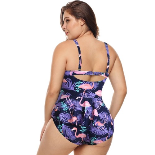 Tankini para mujer púrpura talla grande 2 piezas con volantes con correas ajustables talla 3XL NUEVO CON ETIQUETAS - Imagen 2 de 6