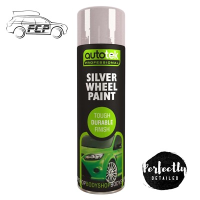 Autotek Silberrad Aerosol Sprühfarbe langlebige Oberfläche 500ml 