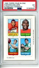 1969 Topps 4/1 Namath / Dixon / Twilley PSA 5 ..... was a PSA 8   11472