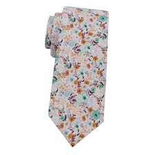 Men's Skinny Tie, Cotton Floral Ties for Men Wedding Necktie for Yellow Floral