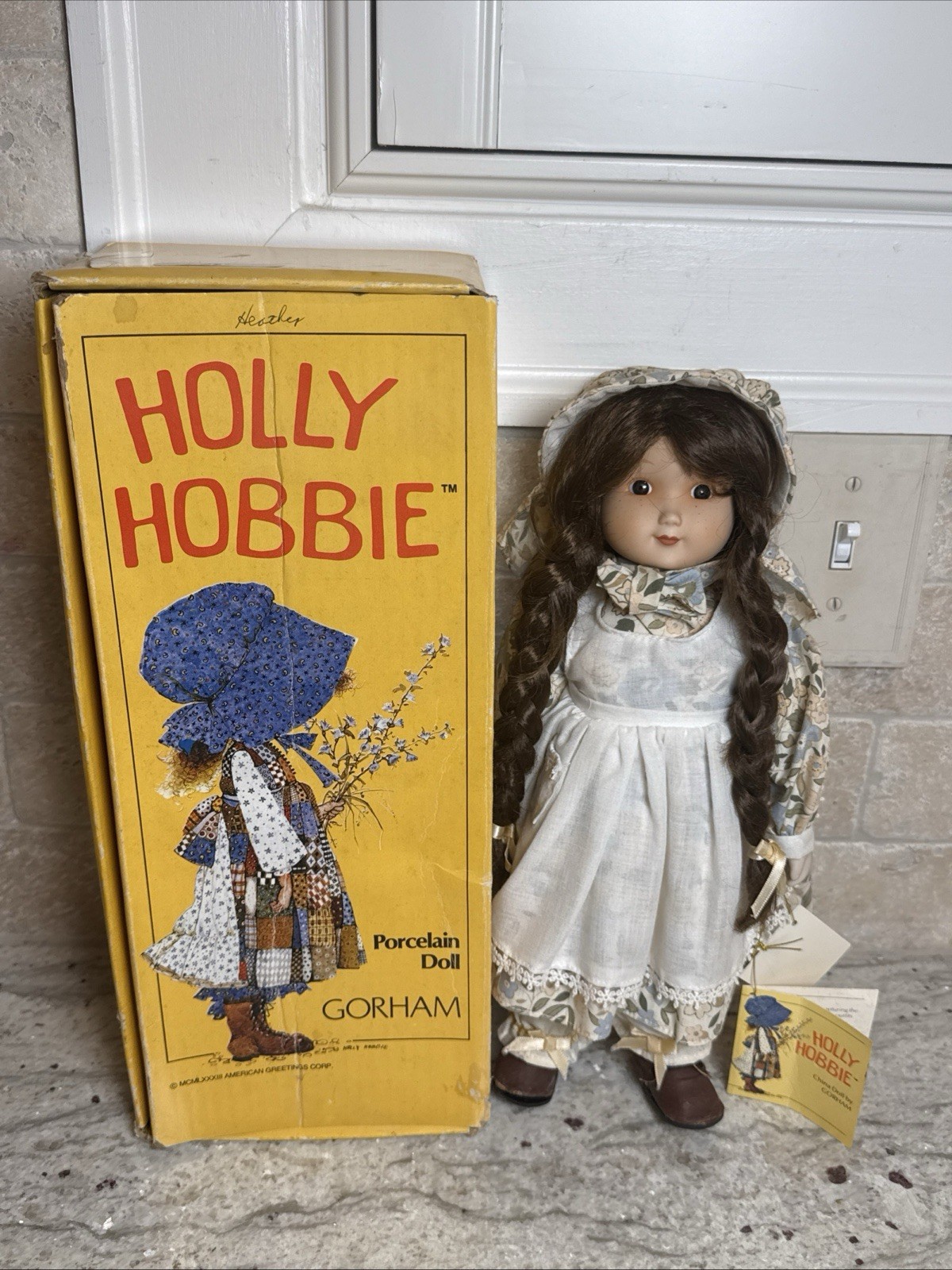 Holly Hobbie Porcelain Doll Gorham Young Companions Series Healther #HH7 Vtg