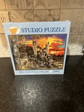 Vintage Bits and Pieces "Wolves at Dawn" 1000 Pc Jigsaw Puzzle (2000) Sealed!
