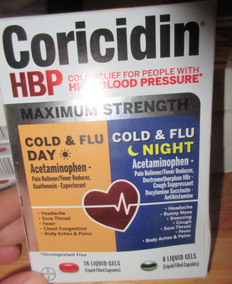 Coricidin HBP Maximum Strength Cold & Flu Day/Night Gels, 24 ct - 03/31/2026
