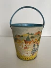 Vintage J. Chein Tin Litho Sand Pail With Nursery Rhyme Theme