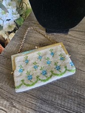Gorgeous Antique 1903 German Silver Hand Beaded Handbag A