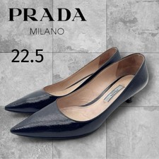 Prada Pumps Pointed Toe Saffiano Leather Black Women's Size EU35.5/US5.5