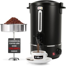 Commercial Coffee Urn, 110-Cup 16L Fast Brew Stainless Steel Hot Beverage