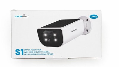Wansview S1 Solar Security Camera 2K 3MP Wireless Outdoor WiFi Open Box