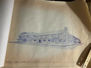 Ocean City Md Phillips Crab House Original Vintage Blue Prints 1960’s -2000’s