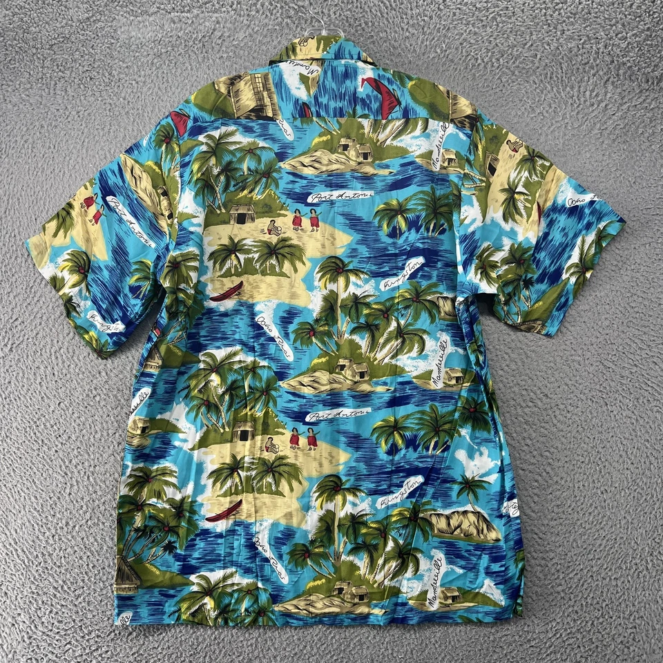 Camisas Deportivas Nacionales De Colección Camisa Hawaiana Para Hombres Medianas Jamaica Estampado Mapa Años 90 Foto 2 de 4