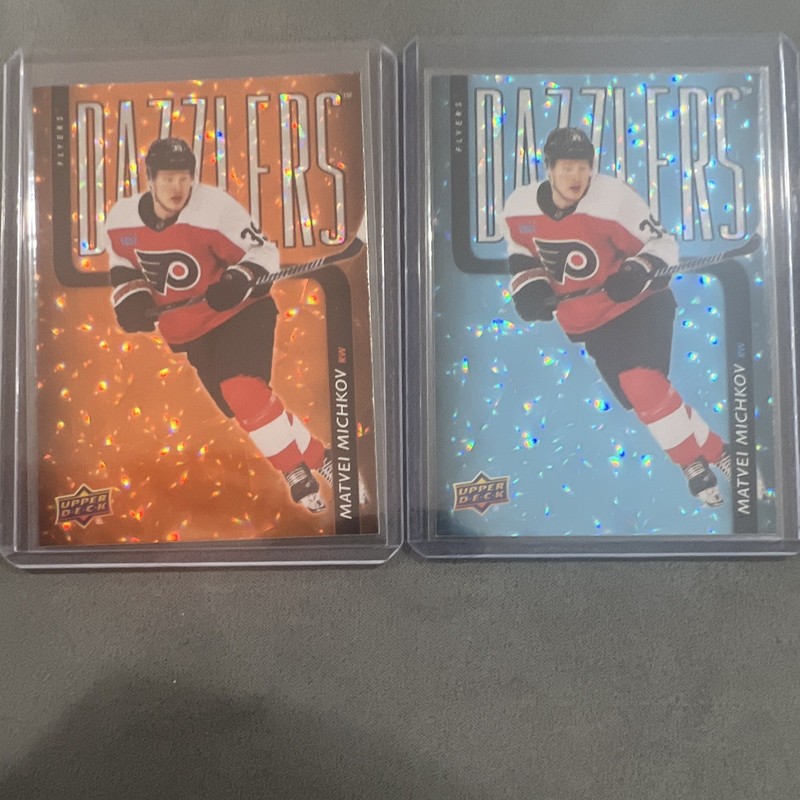 UD 25-26 Series 2 Dazzlers Blue/Orange Parallel Matvei Michkov DZ-92 2 Card Lot