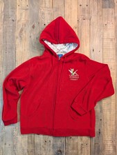 VTG Disney Tinker Bell Embroidered Full Zip Hoodie Classic Red Womens Medium