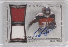 2014 Museum Collection Signature Swatches Dual Relics Charles Sims Auto 0gx4