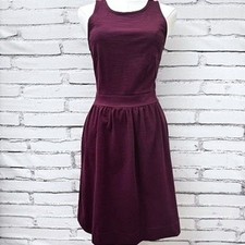Madewell Burgundy Sleeveless Fit and Flare Knit Dress Pockets XS A4743 Wine