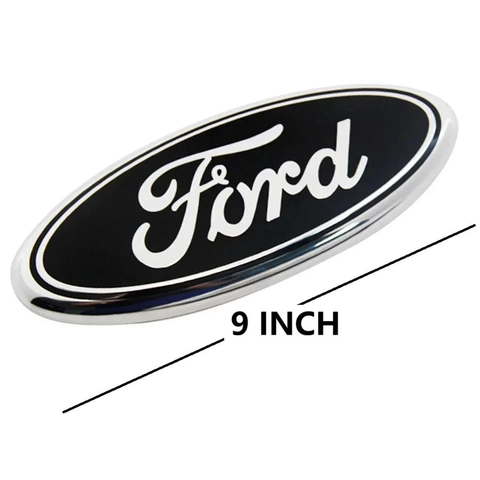 Ford 2004-2016 9 pulgadas logotipo ovalado emblema rejilla puerta trasera F150 F250 F350 negro Foto 2 de 3