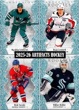 2025-26 Upper Deck Artifacts Sky Blue Base, Stars & Rookie Cards **U-Pick List**