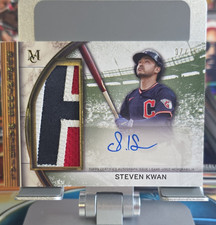 Topps Museum Collection 2025 Steven Kwan Patch Auto Momentous Materials  /15