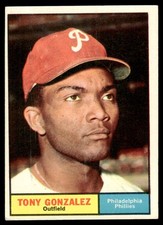 1961 Topps Ex Tony Gonzalez Philadelphia Phillies #93